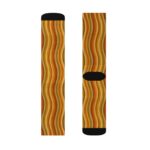 Autumn Waves Sublimation Socks — Retro Wavy Orange Fall Crew Socks
