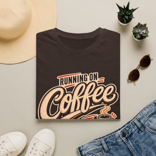 Running on Coffee T-Shirt — “Running on Coffee and Questionable Decisions” - Humor Graphic Tee