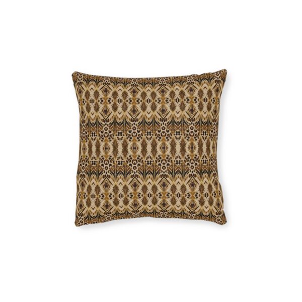 Boho Ikat Tribal Geometric Square Pillow | Neutral Throw Pillow
