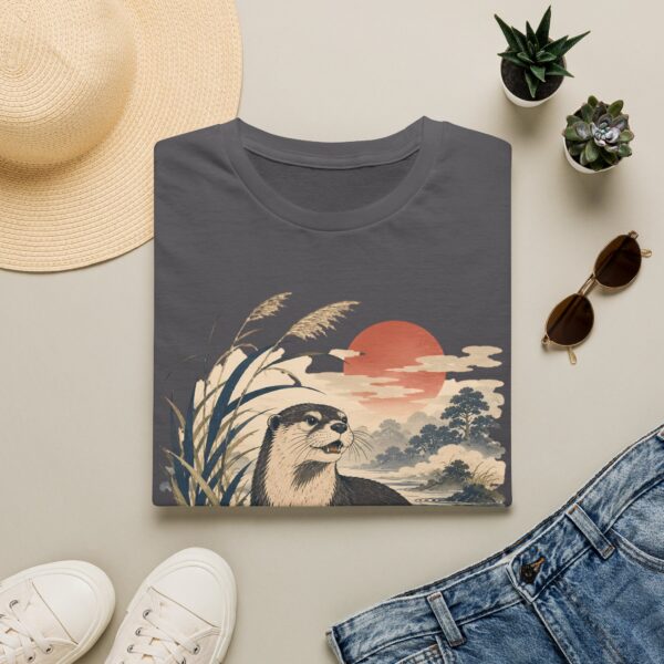 Otter Sunset Ukiyo-e Vintage Wildlife T-Shirt