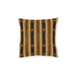 Gold Black Tribal Stripe Square Pillow | Geometric Boho Throw Pillow