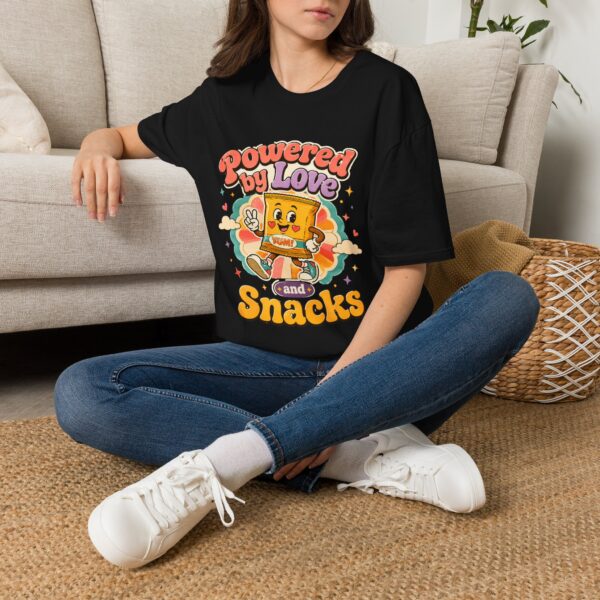 Powered by Love & Snacks Retro Snack Cartoon T-Shirt