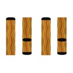 Autumn Waves Sublimation Socks — Retro Wavy Orange Fall Crew Socks