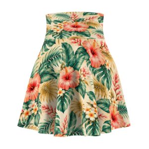 Tropical Hibiscus Floral Skater Skirt | All-Over Print