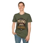 Piano Humor T-Shirt — "I Used to Play Piano by Ear, Now I Use My Hands"