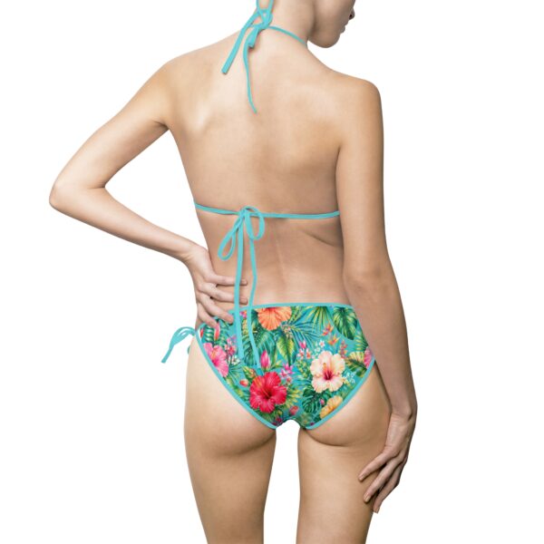 Tropical Floral Triangle Tie‑Side Bikini — Women's Swimsuit