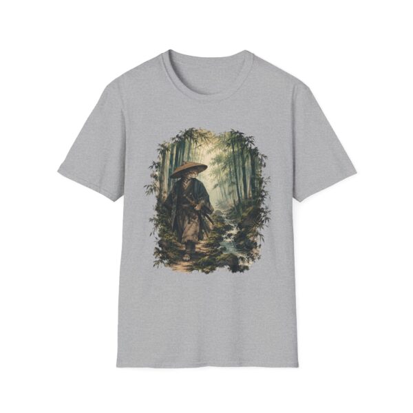 Samurai with Straw Hat Bamboo Forest T-Shirt | Japanese Warrior Illustration