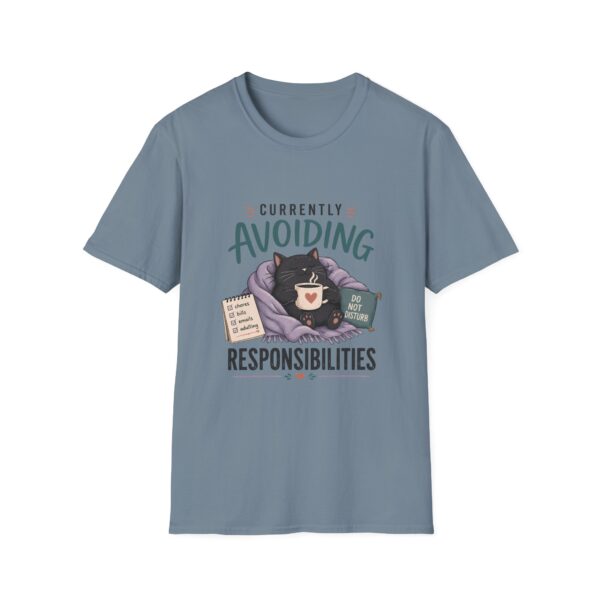 Currently Avoiding Responsibilities Funny Cat T-Shirt — Lazy Day Tee