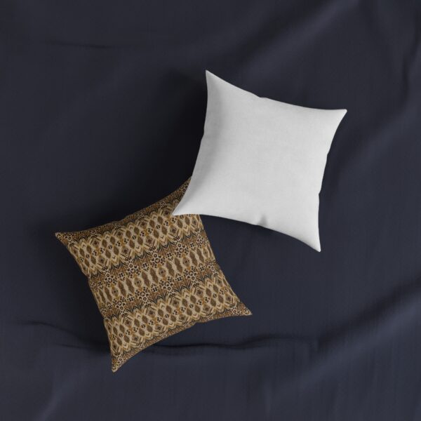 Boho Ikat Tribal Geometric Square Pillow | Neutral Throw Pillow