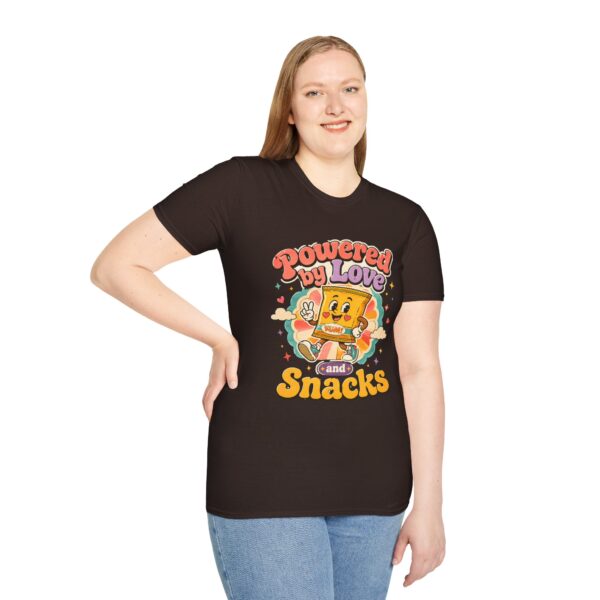 Powered by Love & Snacks Retro Snack Cartoon T-Shirt