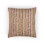 Neutral Striped Woven Pillow, Boho Rustic Throw Pillow