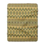 Tribal Diamond Pattern Sherpa Blanket | Boho Aztec Geometric Throw