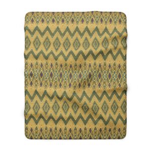 Tribal Diamond Pattern Sherpa Blanket | Boho Aztec Geometric Throw