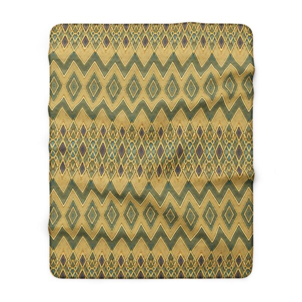 Tribal Diamond Pattern Sherpa Blanket | Boho Aztec Geometric Throw