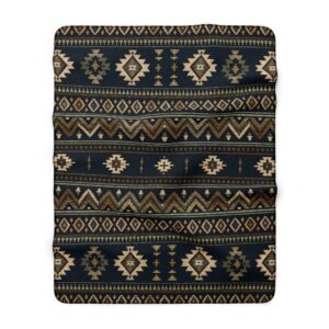 Northwest Tribal Aztec Sherpa Fleece Blanket — Cozy Tribal Throw