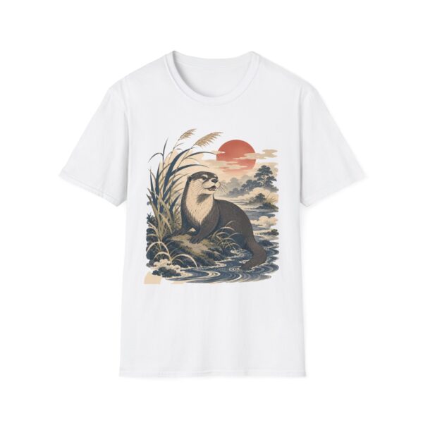 Otter Sunset Ukiyo-e Vintage Wildlife T-Shirt