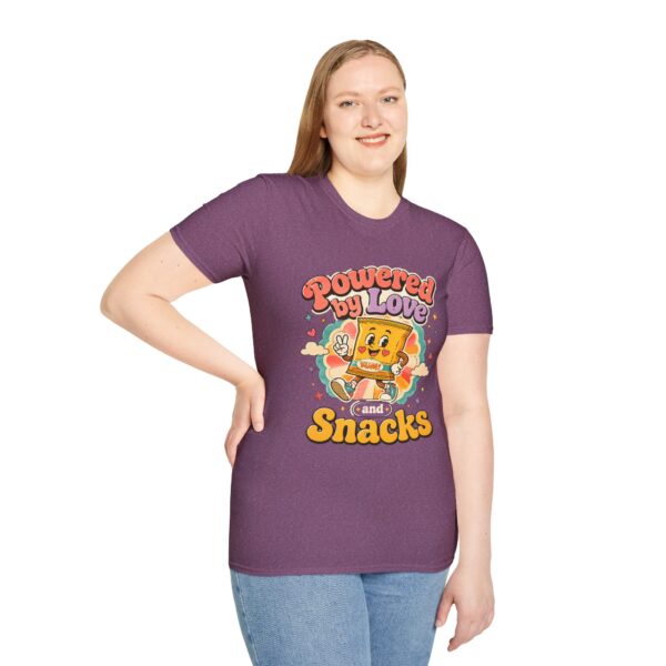 Powered by Love & Snacks Retro Snack Cartoon T-Shirt