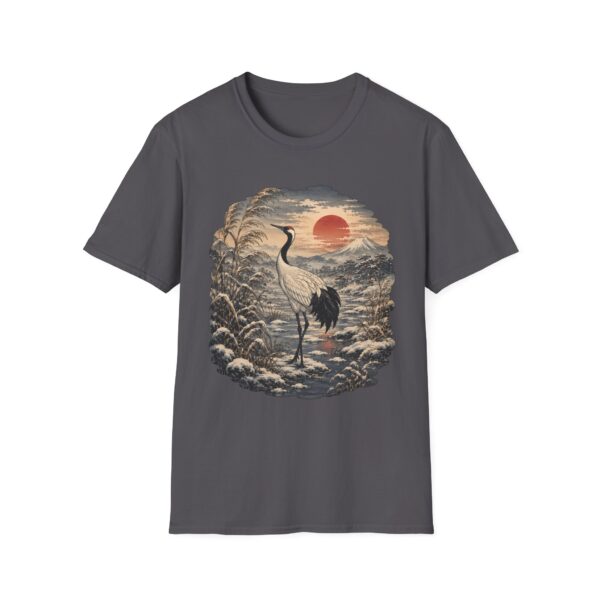 Crane Sunset T-Shirt — Vintage Japanese Ukiyo-e Landscape Tee