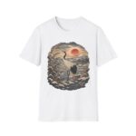 Crane Sunset T-Shirt — Vintage Japanese Ukiyo-e Landscape Tee