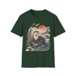 Otter Sunset Ukiyo-e Vintage Wildlife T-Shirt