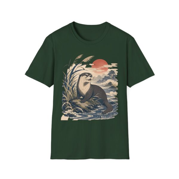 Otter Sunset Ukiyo-e Vintage Wildlife T-Shirt