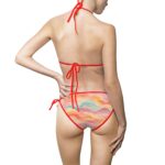 Pastel Watercolor Triangle Bikini — Women's Tie-Side Swimsuit