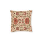 Bohemian Paisley Pattern Square Pillow | Vintage Floral Throw Cushion