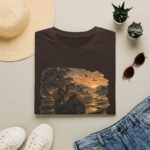 Samurai Cat Ukiyo-e T-Shirt — Sunrise Ronin in Rice Terraces