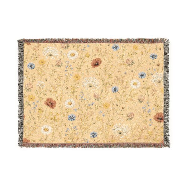Vintage Floral Pattern Woven Blanket | Boho Cottagecore Throw