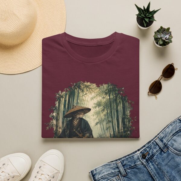 Samurai with Straw Hat Bamboo Forest T-Shirt | Japanese Warrior Illustration