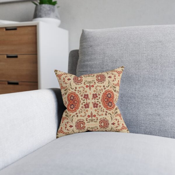 Bohemian Paisley Pattern Square Pillow | Vintage Floral Throw Cushion