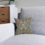 William Morris Floral Damask Square Pillow — Vintage-Inspired Throw Pillow