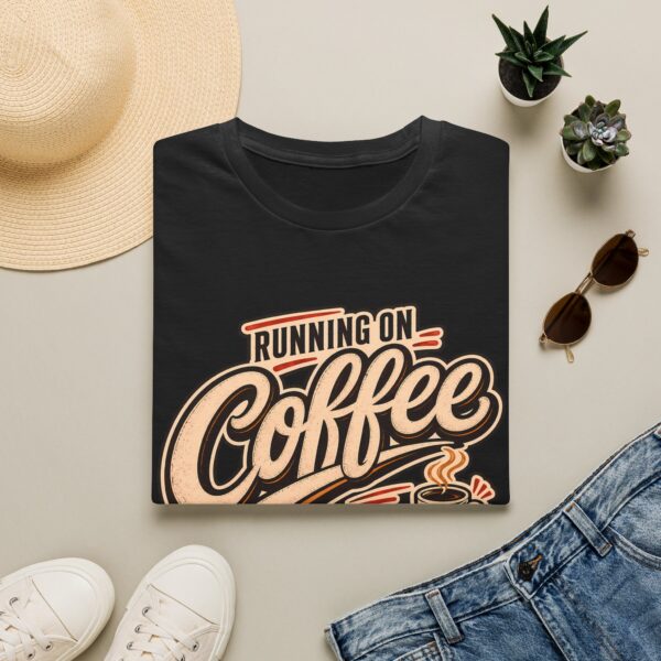 Running on Coffee T-Shirt — “Running on Coffee and Questionable Decisions” - Humor Graphic Tee