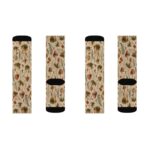 Mushroom Garden Sublimation Socks — Vintage Botanical Cozy Crew Socks