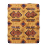 Southwestern Aztec Geometric Pattern Sherpa Blanket | Fleece Throw