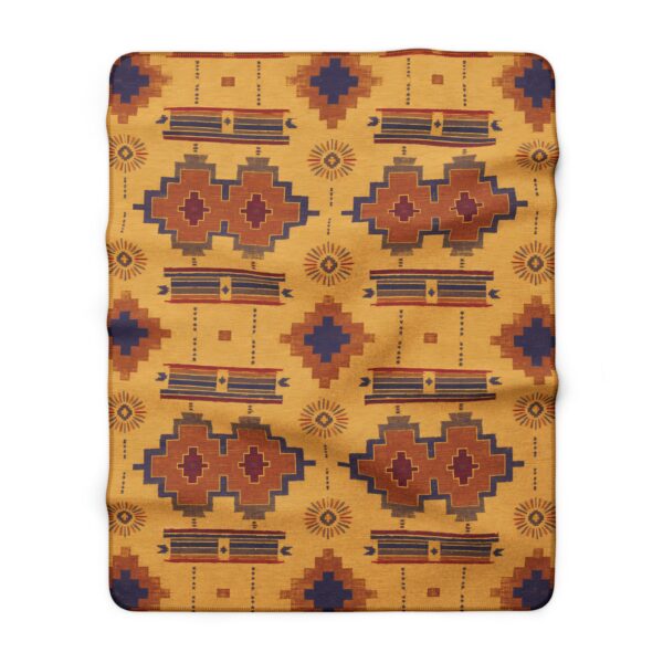 Southwestern Aztec Geometric Pattern Sherpa Blanket | Fleece Throw