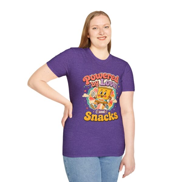 Powered by Love & Snacks Retro Snack Cartoon T-Shirt