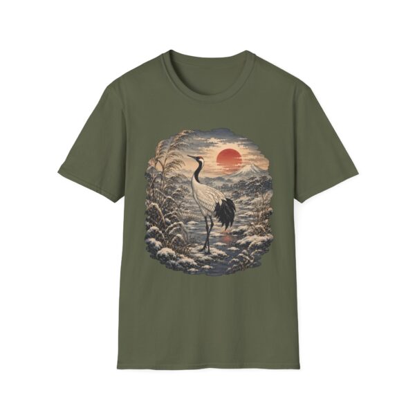 Crane Sunset T-Shirt — Vintage Japanese Ukiyo-e Landscape Tee