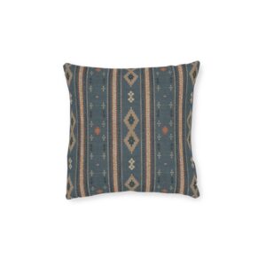 Southwestern Stripe Aztec Throw Pillow — Boho Square Cushion