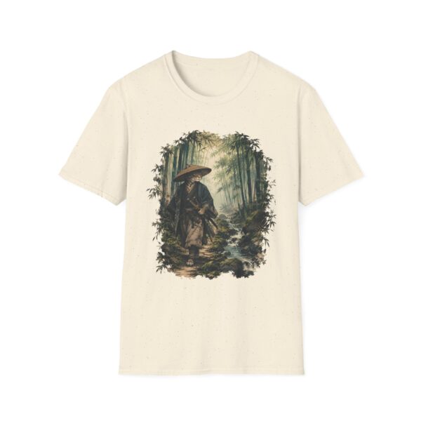 Samurai with Straw Hat Bamboo Forest T-Shirt | Japanese Warrior Illustration