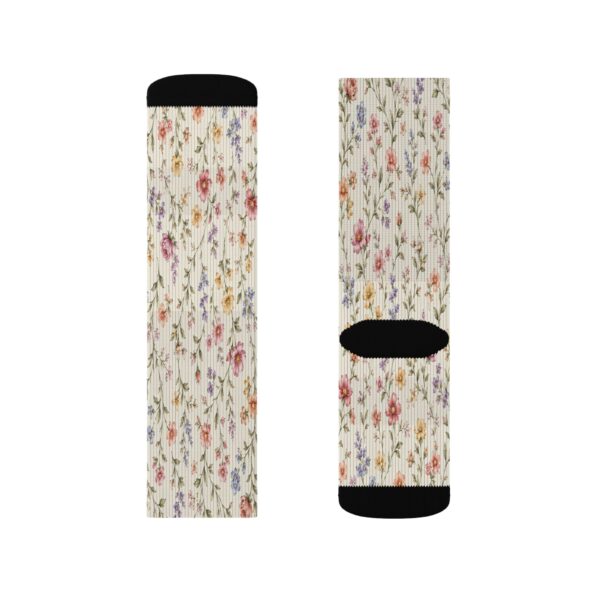 Floral Vintage Ribbed Sublimation Socks