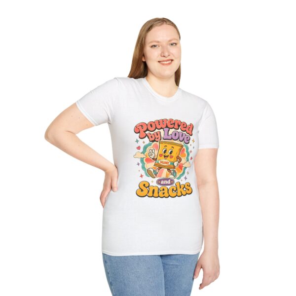 Powered by Love & Snacks Retro Snack Cartoon T-Shirt