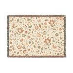 Floral Jacobean Woven Blanket | Vintage Floral Throw