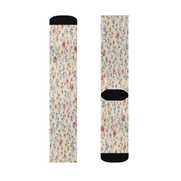 Floral Vintage Ribbed Sublimation Socks