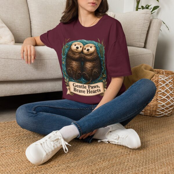 Otter Couple T-Shirt — "Gentle Paws, Brave Hearts" Cute Animal Tee