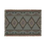 Woven Blanket Geometric Southwestern Tribal Art Red Yellow White Pattern