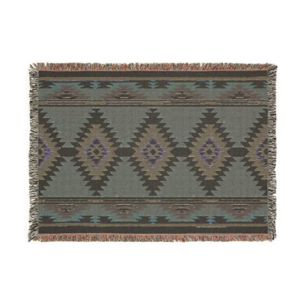 Woven Blanket Geometric Southwestern Tribal Art Red Yellow White Pattern
