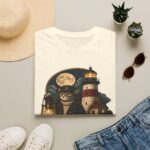 Keeper of the Night Lighthouse Cat T-Shirt — Night Light Graphic Tee