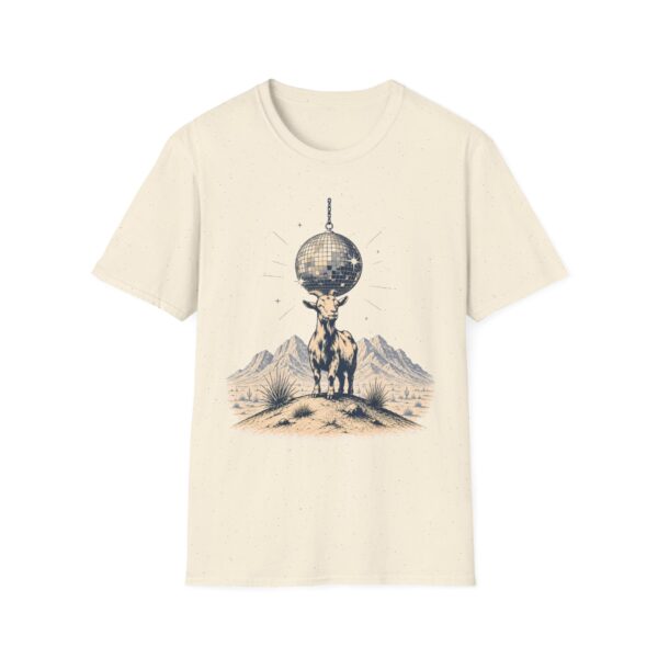 Goat Disco T-Shirt — Retro Monochrome 'Unfazed Goat' Graphic