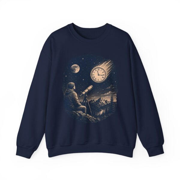 Retro Astronomer Sweatshirt — Falling Star (Broken Clock)